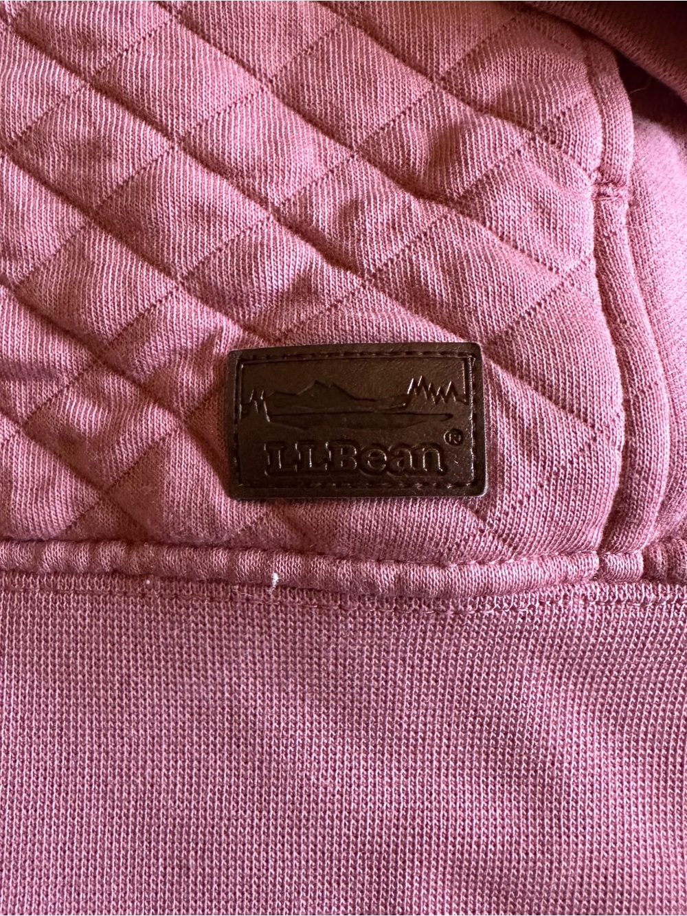 L.L. Bean Quilted Half-Zip Pullover Sweatshirt - Coral, M - Picture 3 of 7